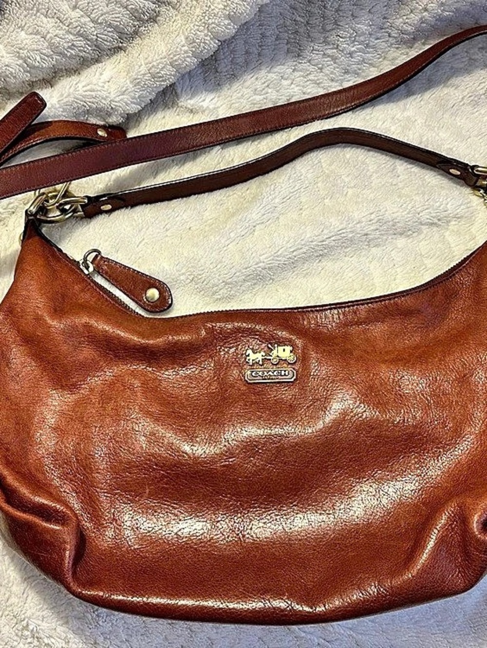 Coach Leather Shoulder Bag in Brown